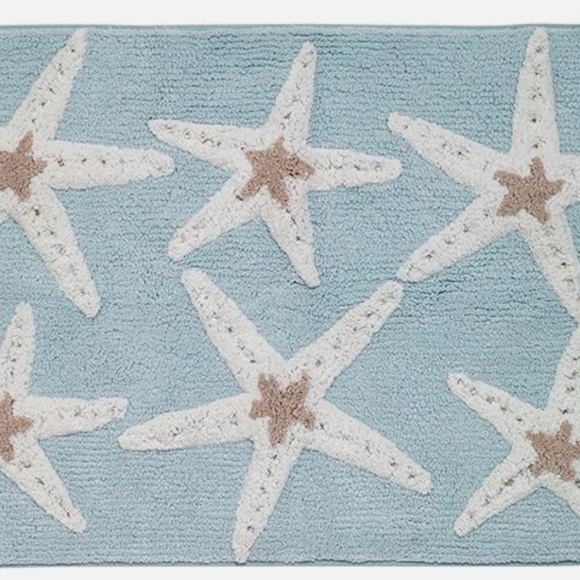 Avanti Sequin Shells Beachy Cotton Bath Rug, 20" X 30" - Aqua NWT - Picture 2 of 5
